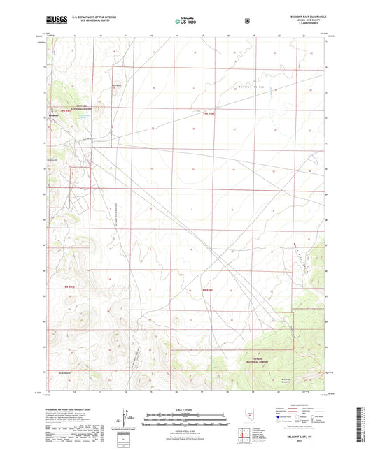 Belmont East Nevada US Topo Map Image