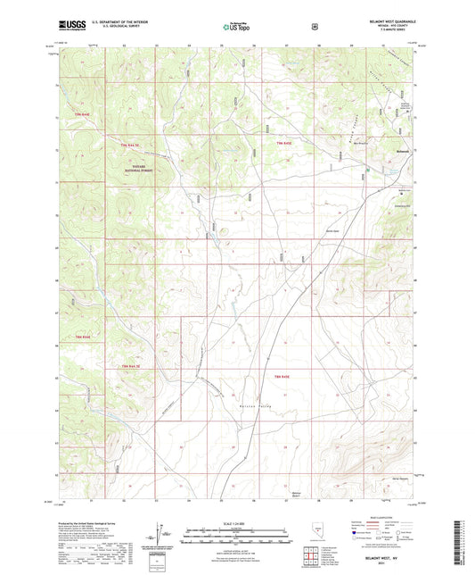Belmont West Nevada US Topo Map Image
