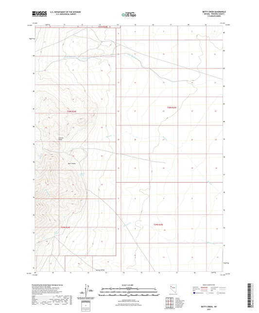 Betty Creek Nevada US Topo Map Image
