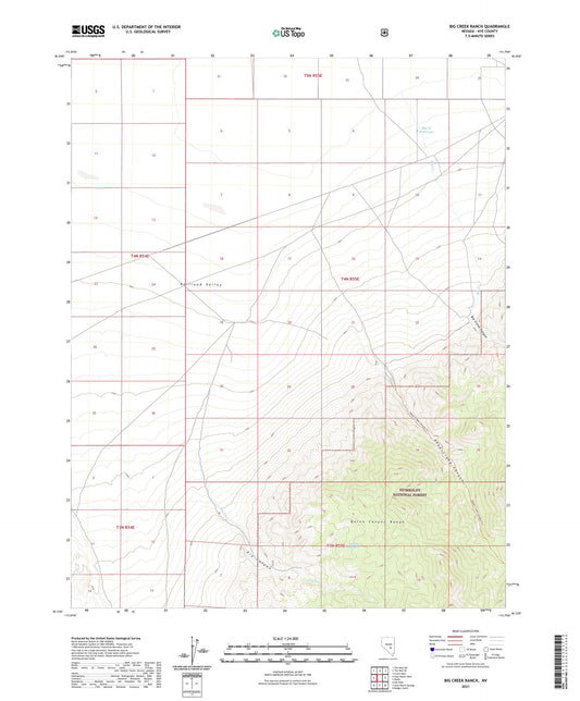Big Creek Ranch Nevada US Topo Map Image