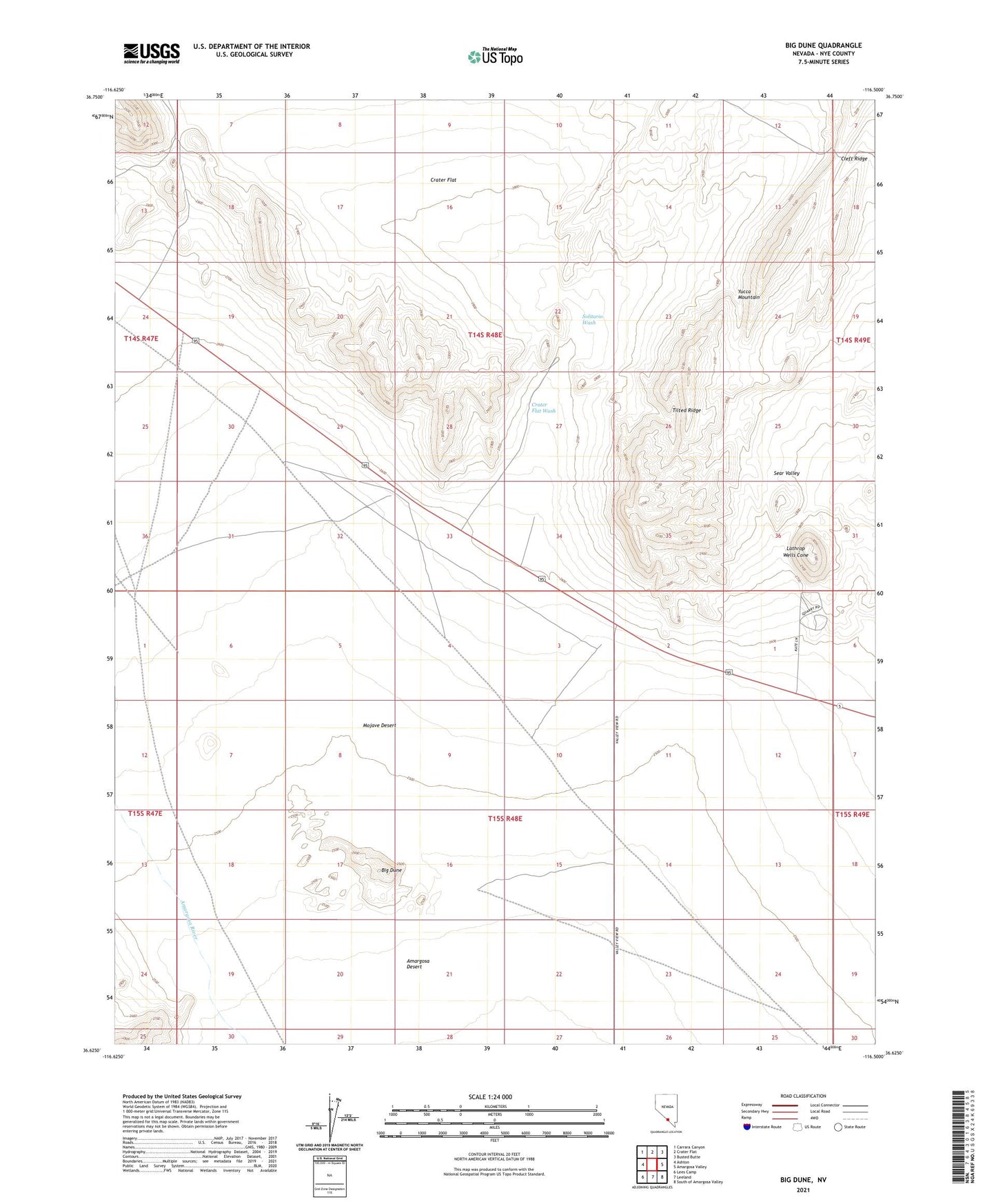 Big Dune Nevada US Topo Map Image