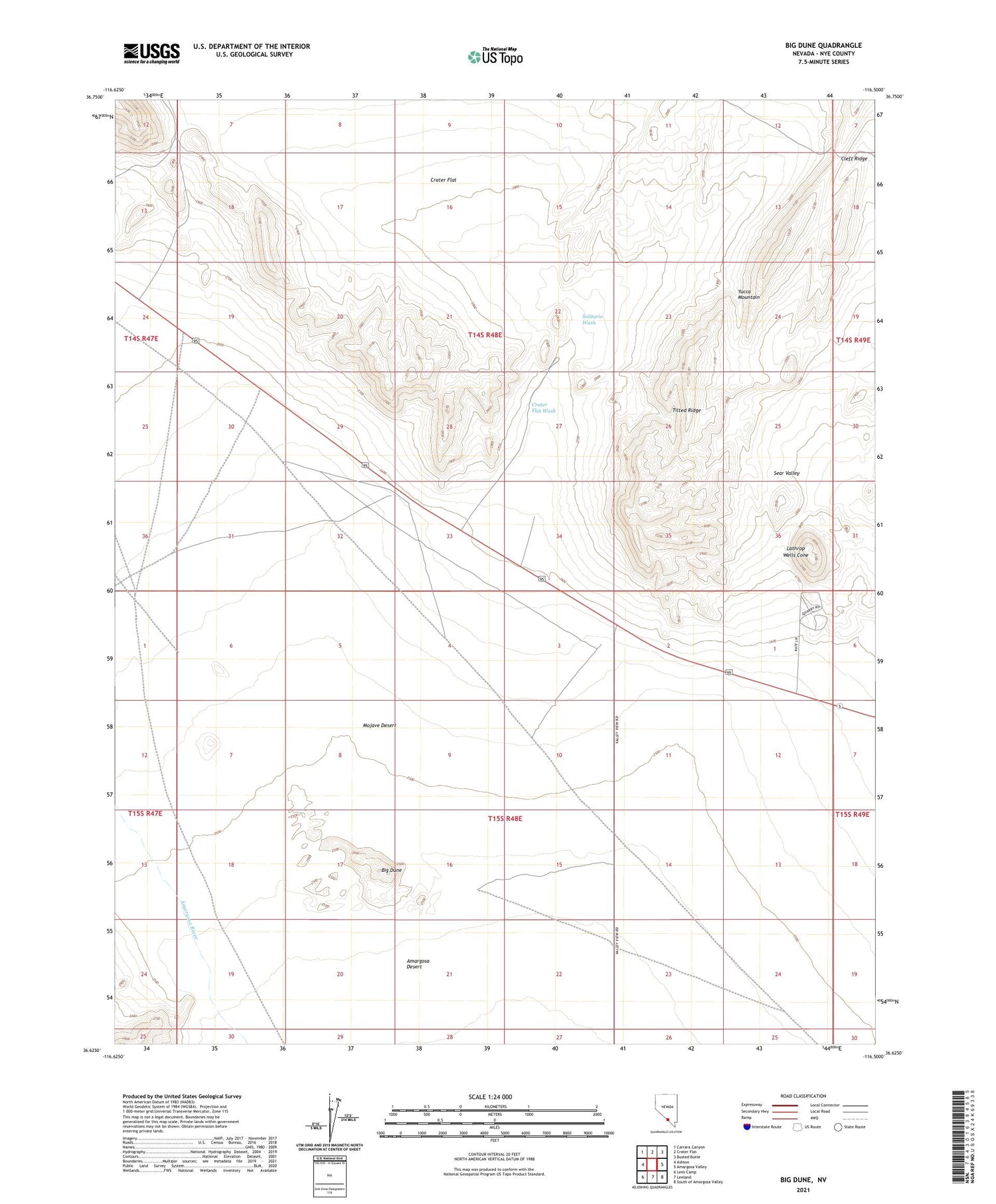 Big Dune Nevada US Topo Map Image