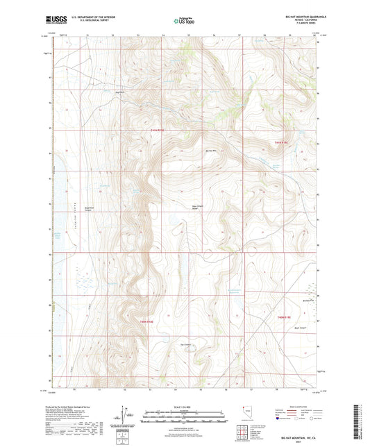 Big Hat Mountain Nevada US Topo Map Image