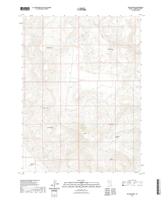 Big Mountain Nevada US Topo Map Image