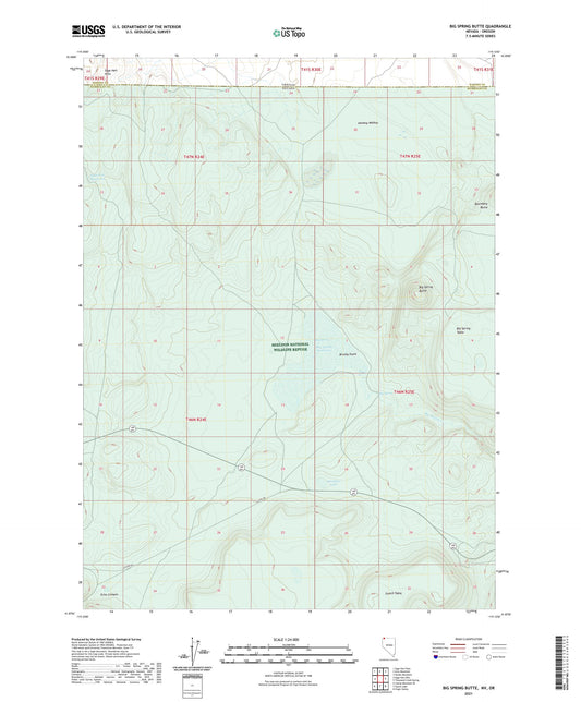 Big Spring Butte Nevada US Topo Map Image