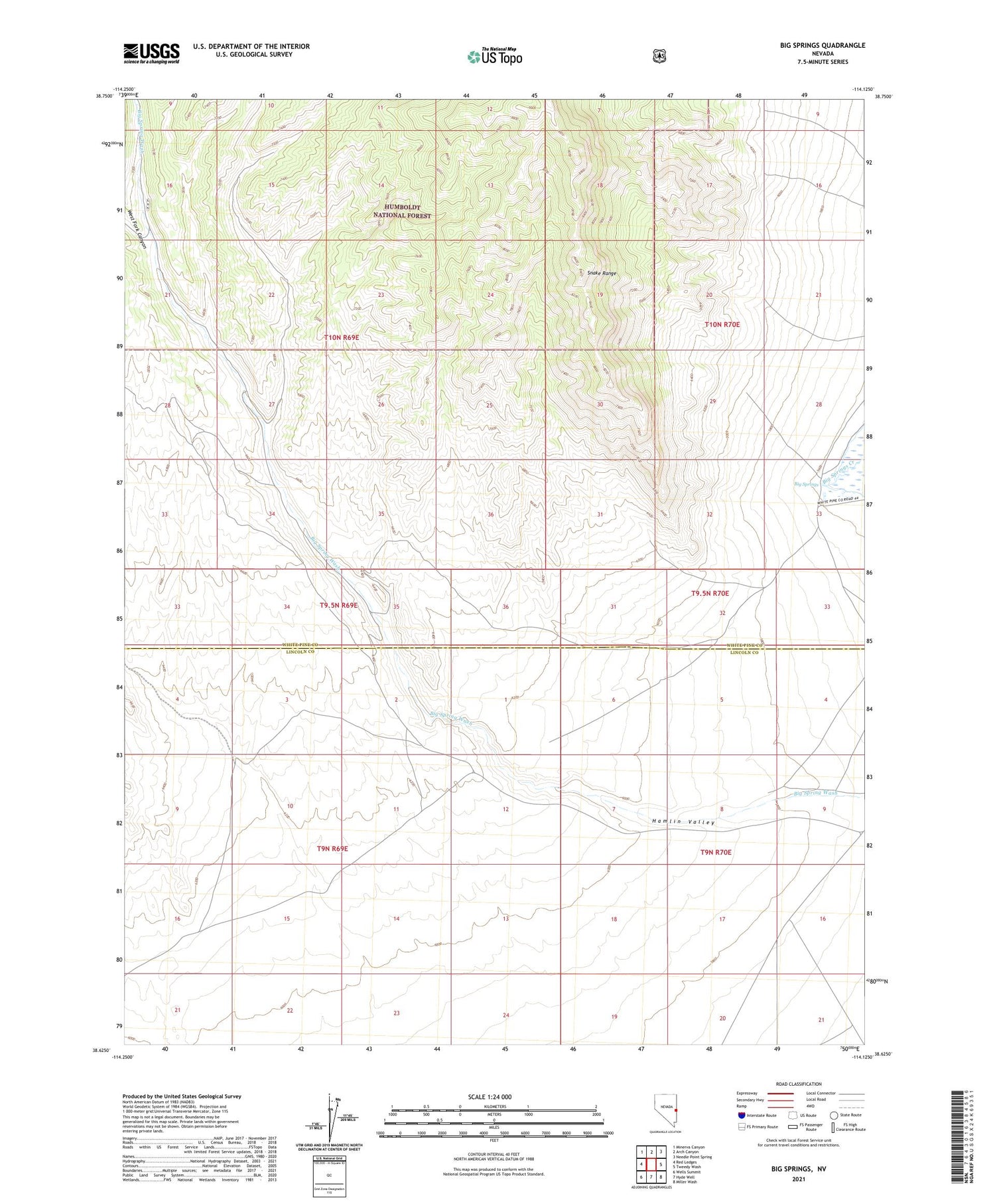 Big Springs Nevada US Topo Map Image
