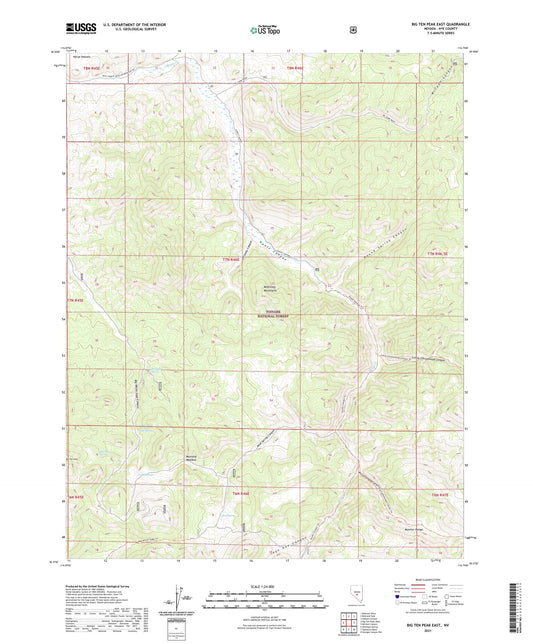 Big Ten Peak East Nevada US Topo Map Image