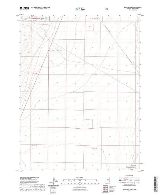 Birch Creek Ranch Nevada US Topo Map Image