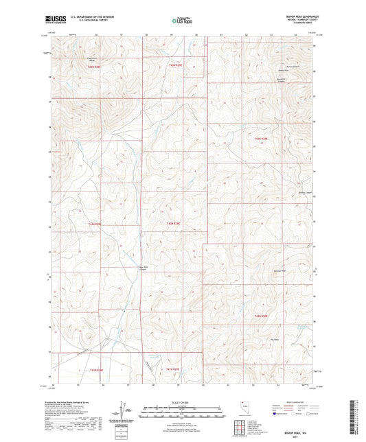 Bishop Peak Nevada US Topo Map Image