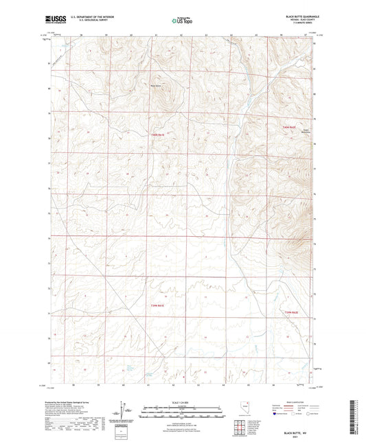 Black Butte Nevada US Topo Map Image