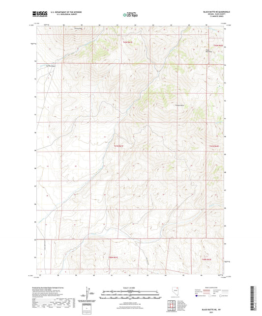 Black Butte NE Nevada US Topo Map Image