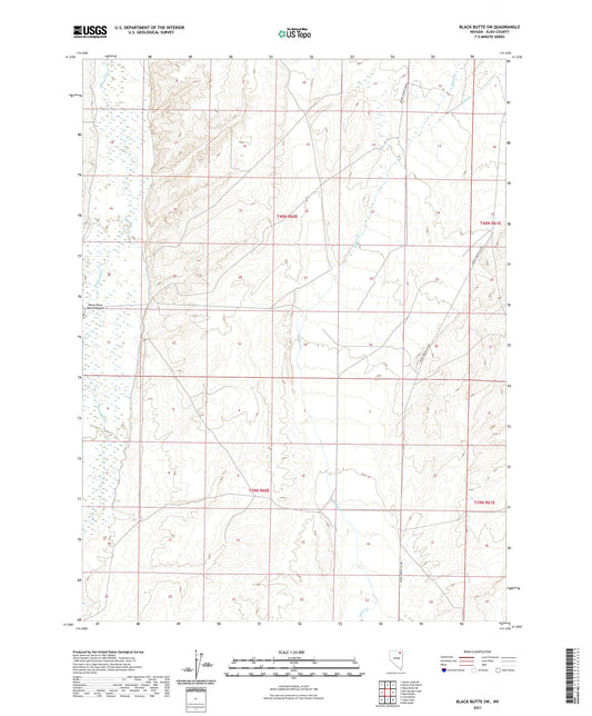 Black Butte SW Nevada US Topo Map Image