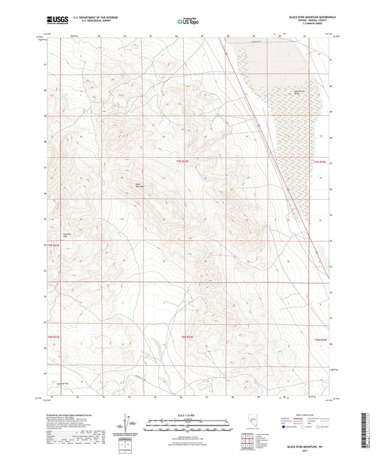 Black Dyke Mountain Nevada US Topo Map Image