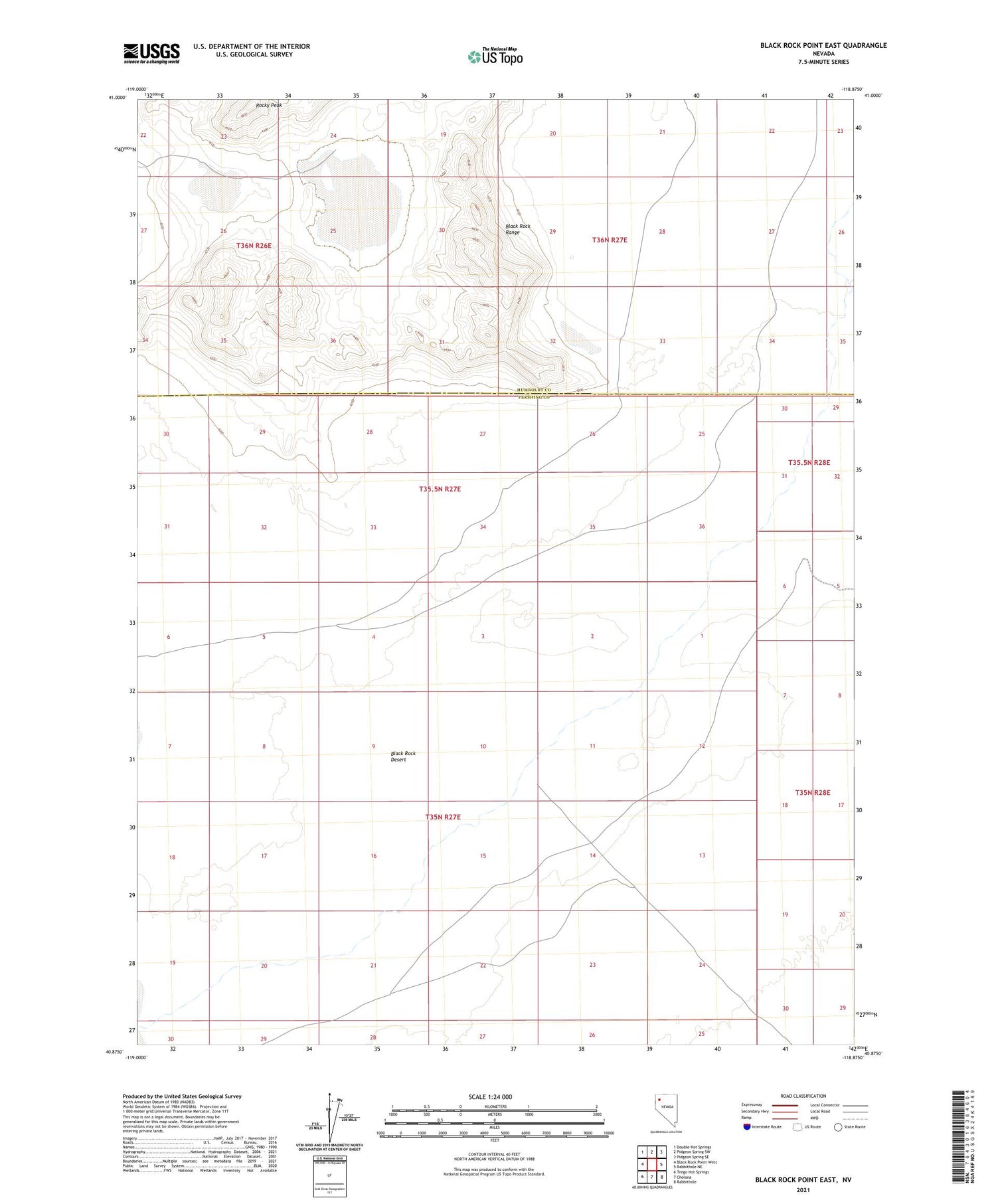 Black Rock Point East Nevada US Topo Map Image