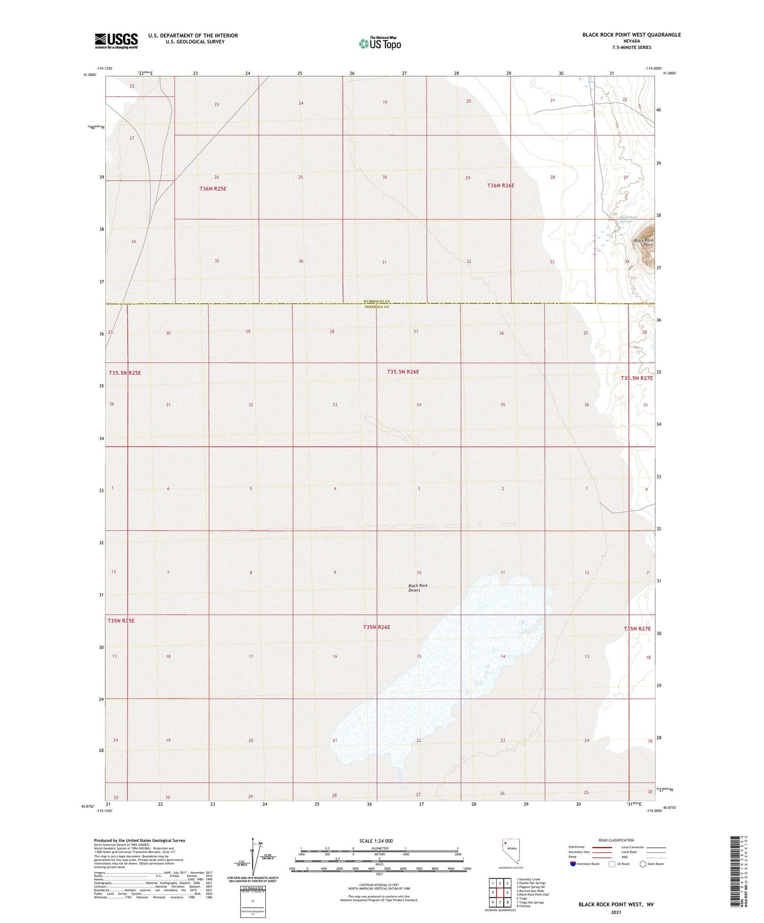 Black Rock Point West Nevada US Topo Map Image