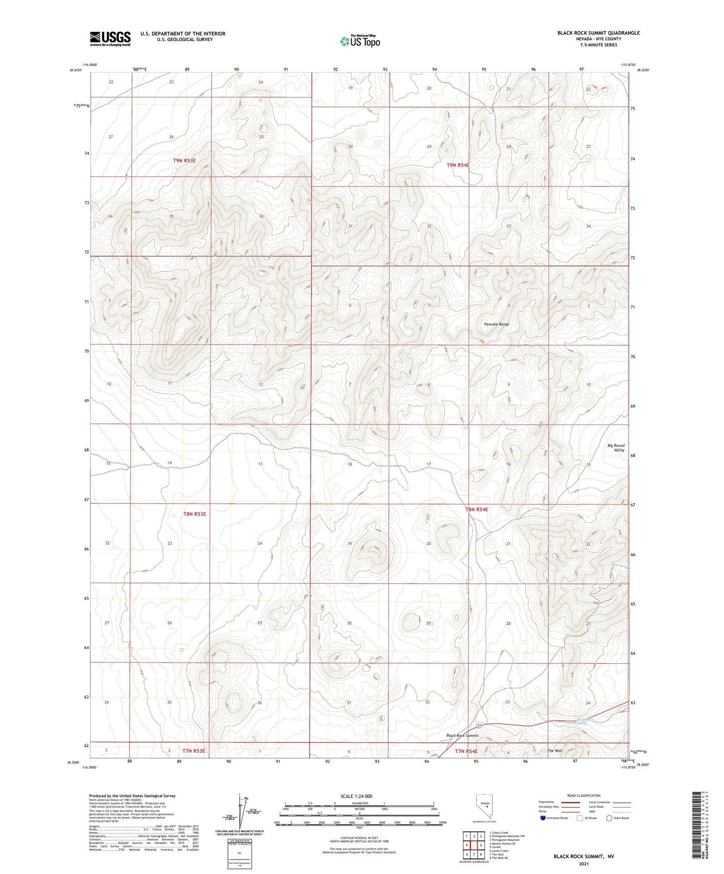 Black Rock Summit Nevada US Topo Map Image