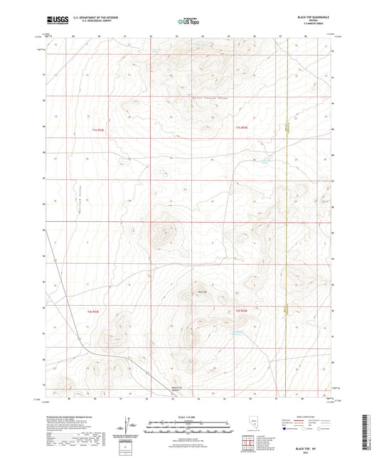 Black Top Nevada US Topo Map Image