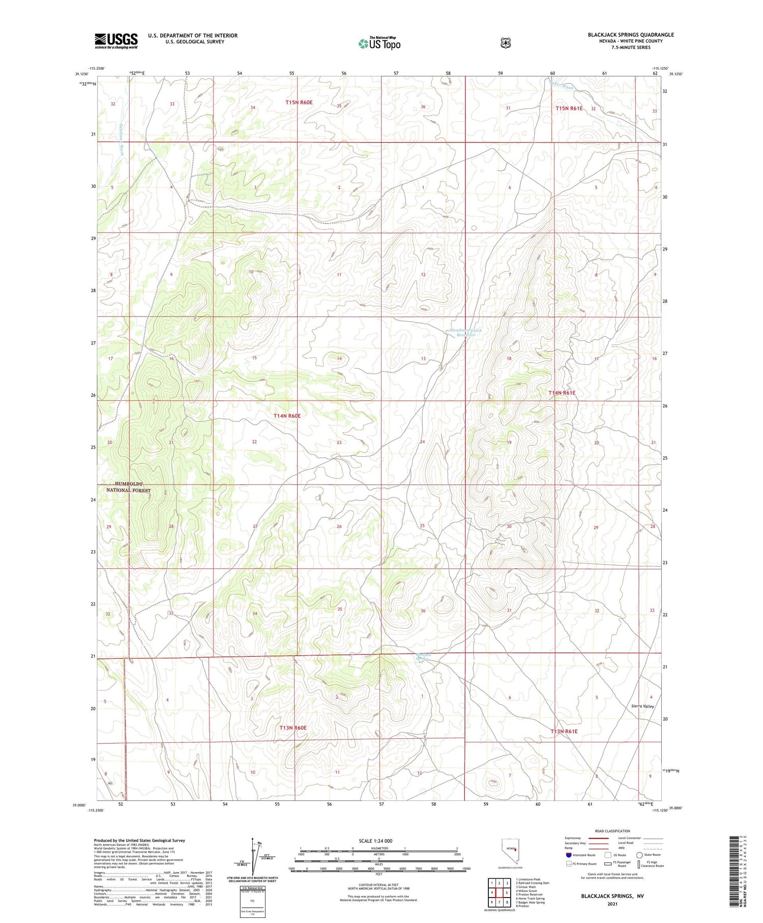 Blackjack Springs Nevada US Topo Map Image