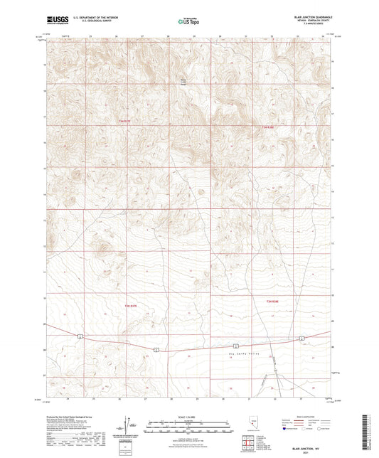 Blair Junction Nevada US Topo Map Image