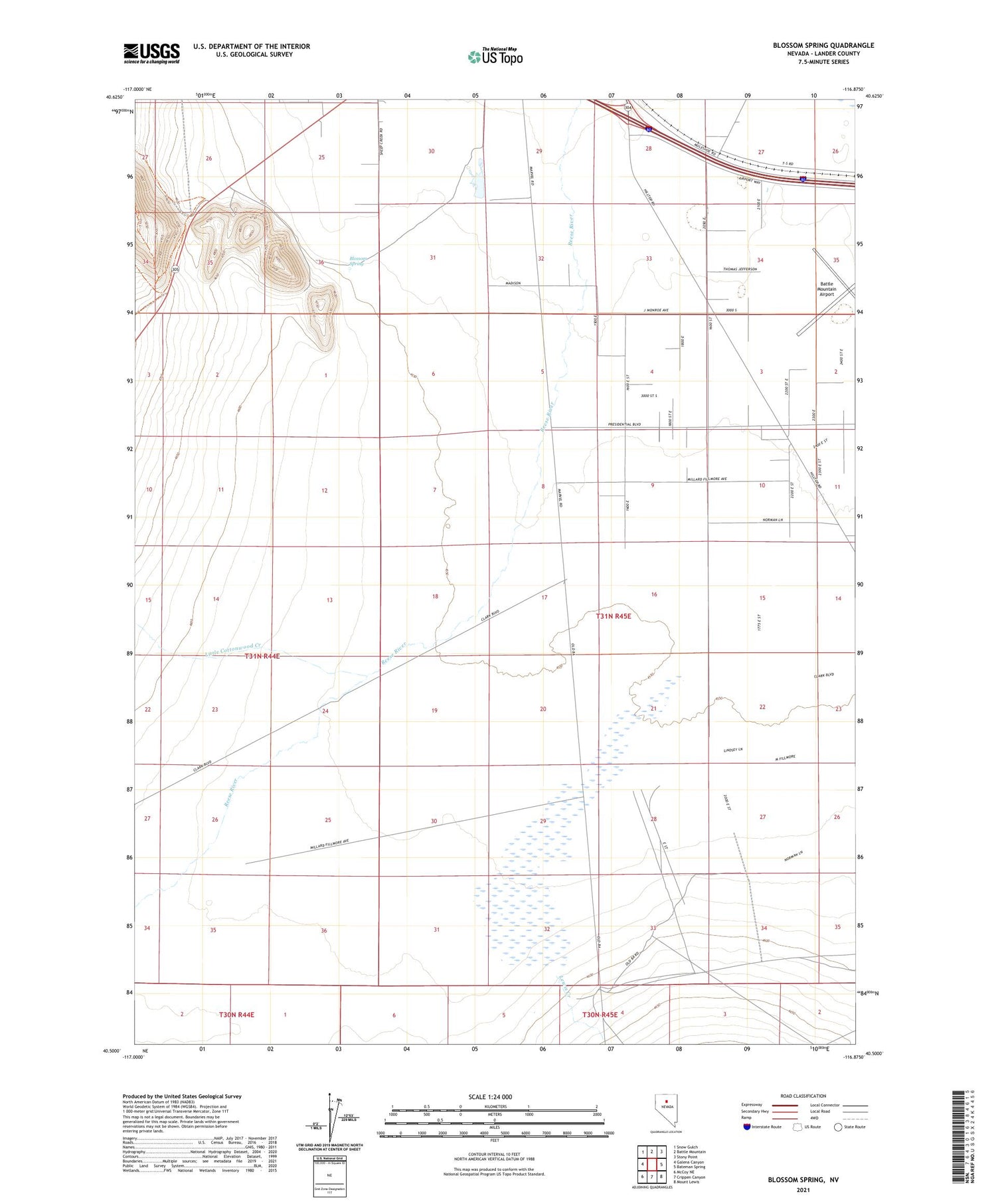 Blossom Spring Nevada US Topo Map Image