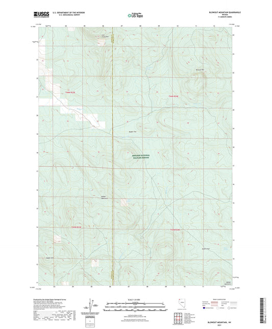 Blowout Mountain Nevada US Topo Map Image