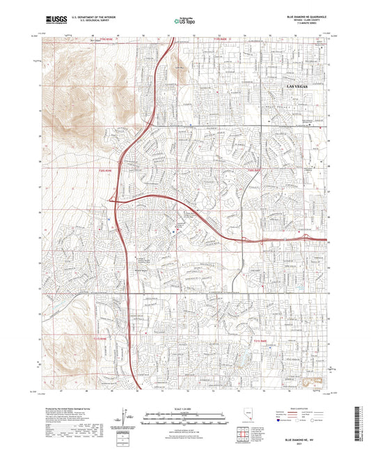 Blue Diamond NE Nevada US Topo Map Image