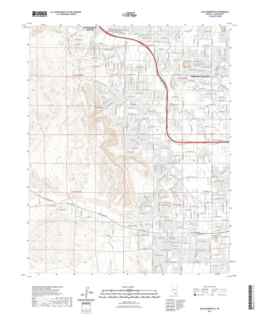 Blue Diamond SE Nevada US Topo Map Image