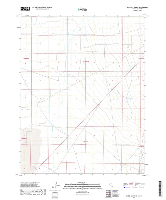 Blue Eagle Springs NE Nevada US Topo Map Image