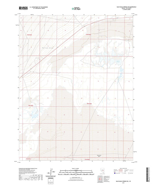 Blue Eagle Springs SW Nevada US Topo Map Image