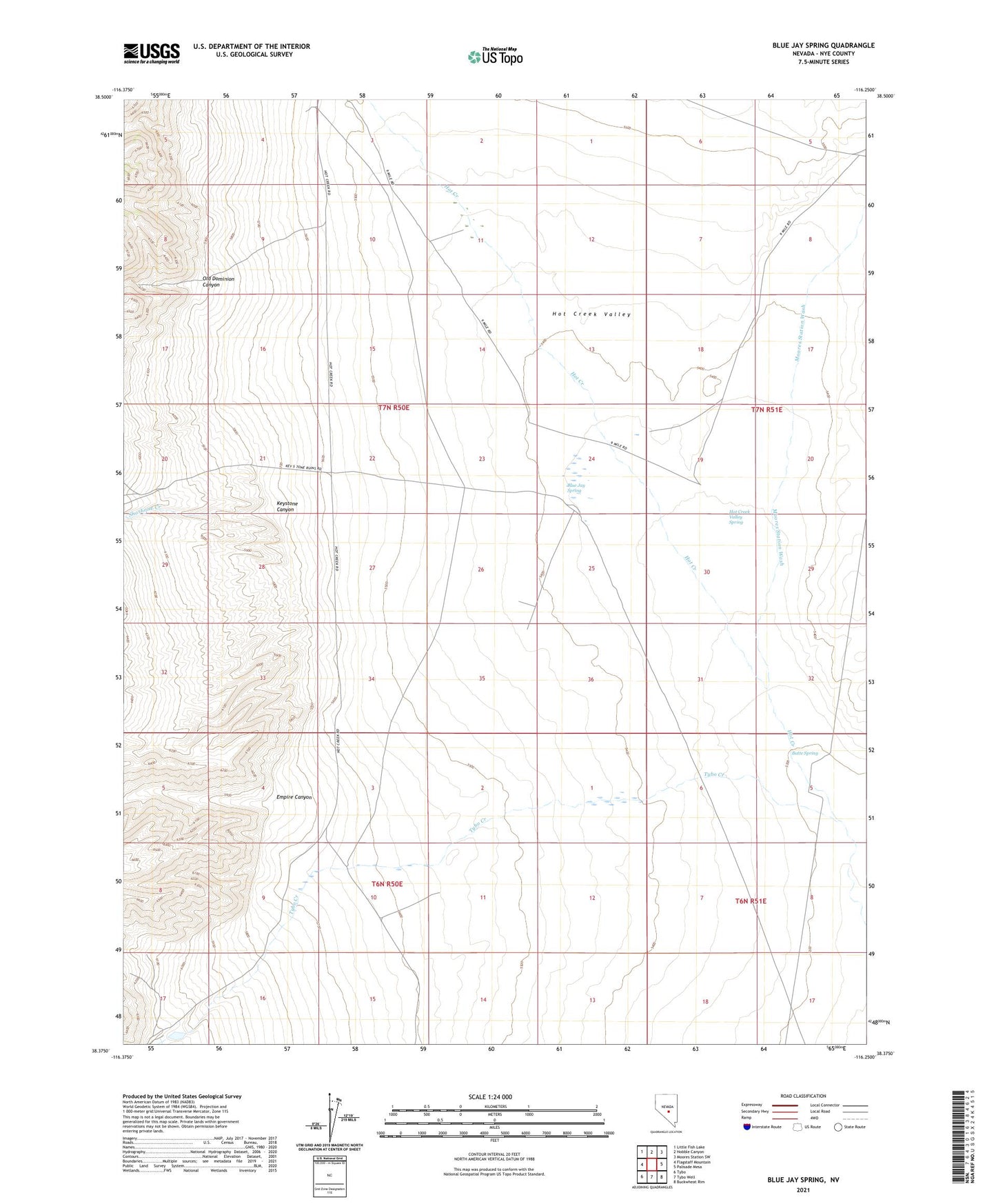 Blue Jay Spring Nevada US Topo Map Image