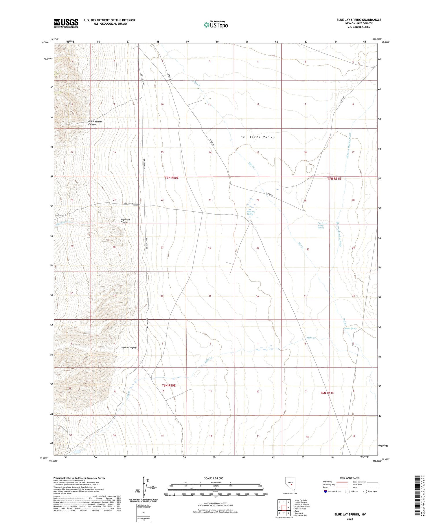 Blue Jay Spring Nevada US Topo Map Image