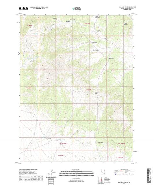 Blue Mass Canyon Nevada US Topo Map Image
