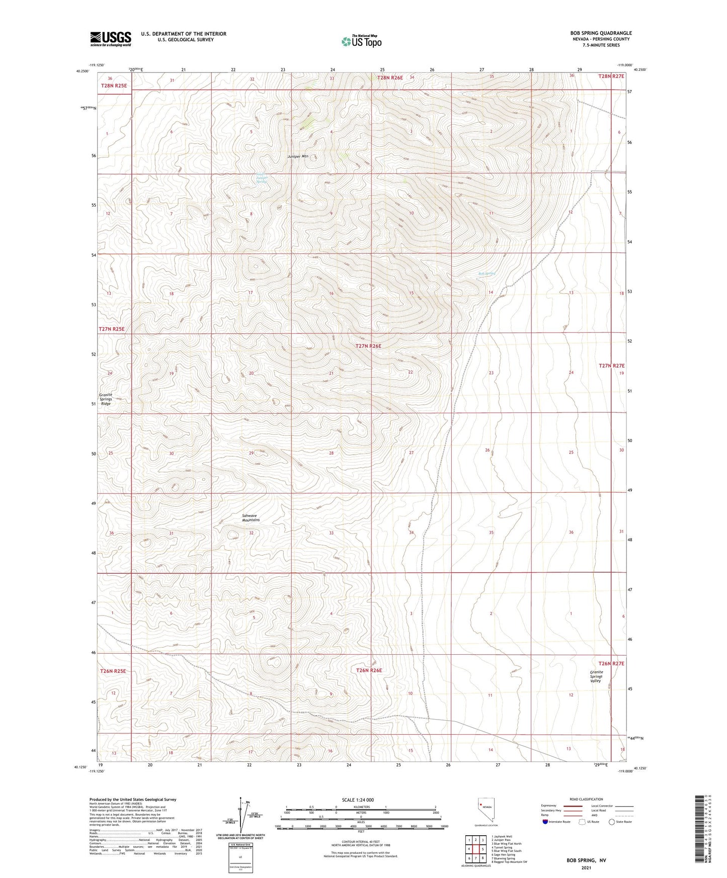 Bob Spring Nevada US Topo Map Image
