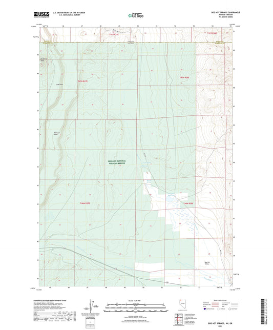 Bog Hot Springs Nevada US Topo Map Image