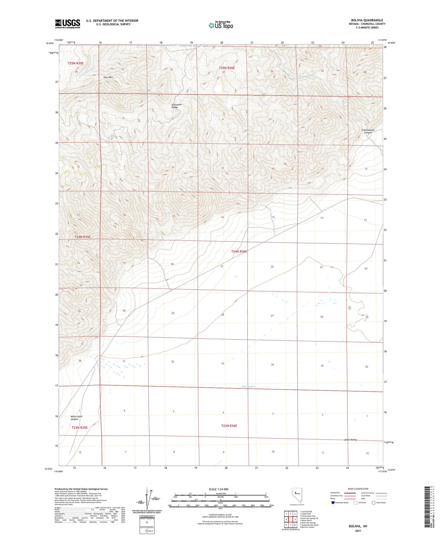 Bolivia Nevada US Topo Map Image