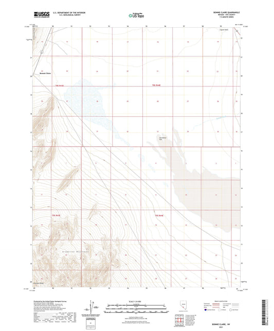 Bonnie Claire Nevada US Topo Map Image