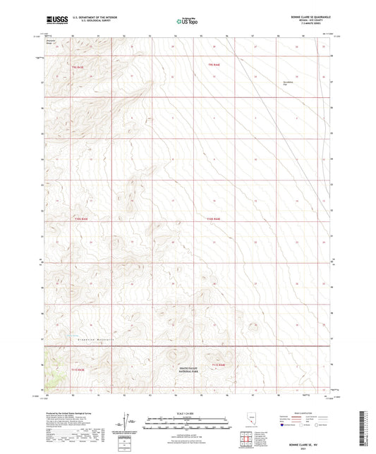 Bonnie Claire SE Nevada US Topo Map Image