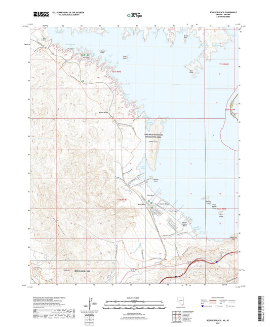 Boulder Beach Nevada US Topo Map Image
