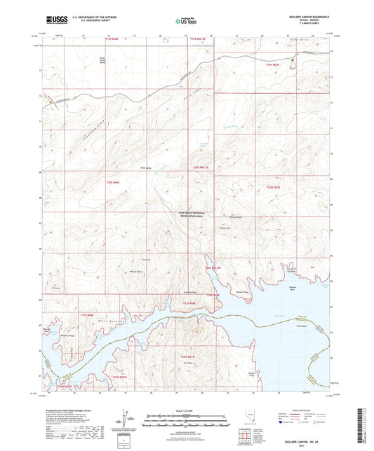 Boulder Canyon Nevada US Topo Map Image