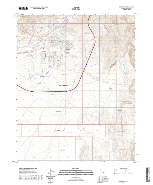 Boulder City Nevada US Topo Map Image