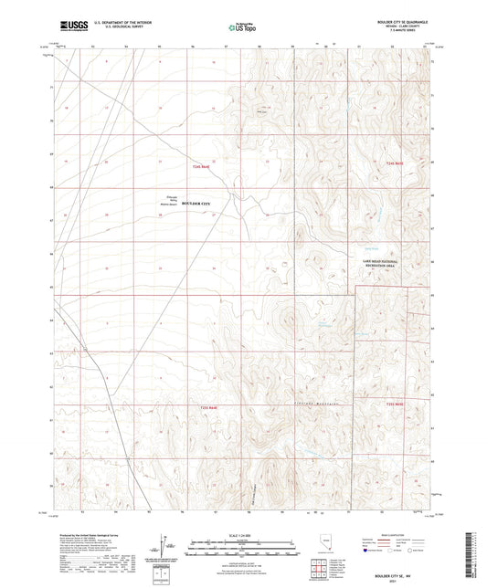 Boulder City SE Nevada US Topo Map Image