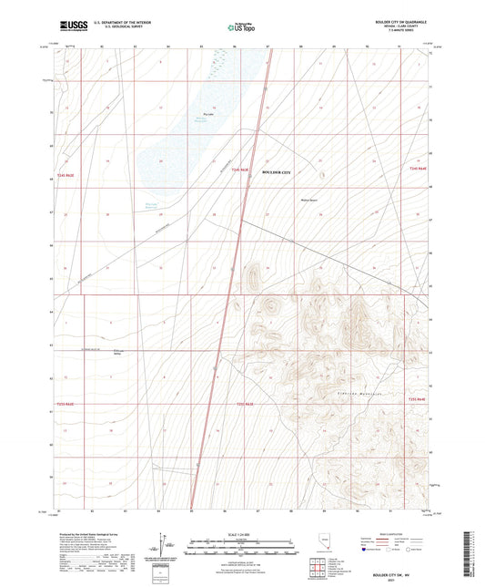 Boulder City SW Nevada US Topo Map Image
