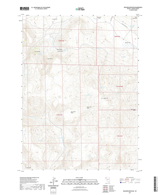 Boulder Mountain Nevada US Topo Map Image