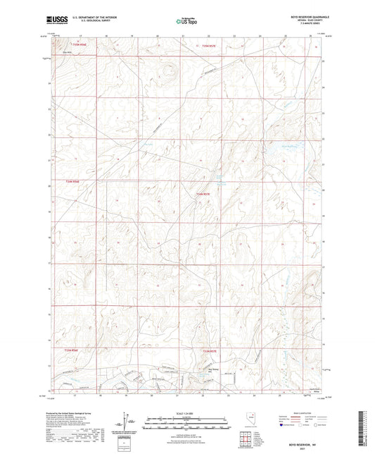 Boyd Reservoir Nevada US Topo Map Image