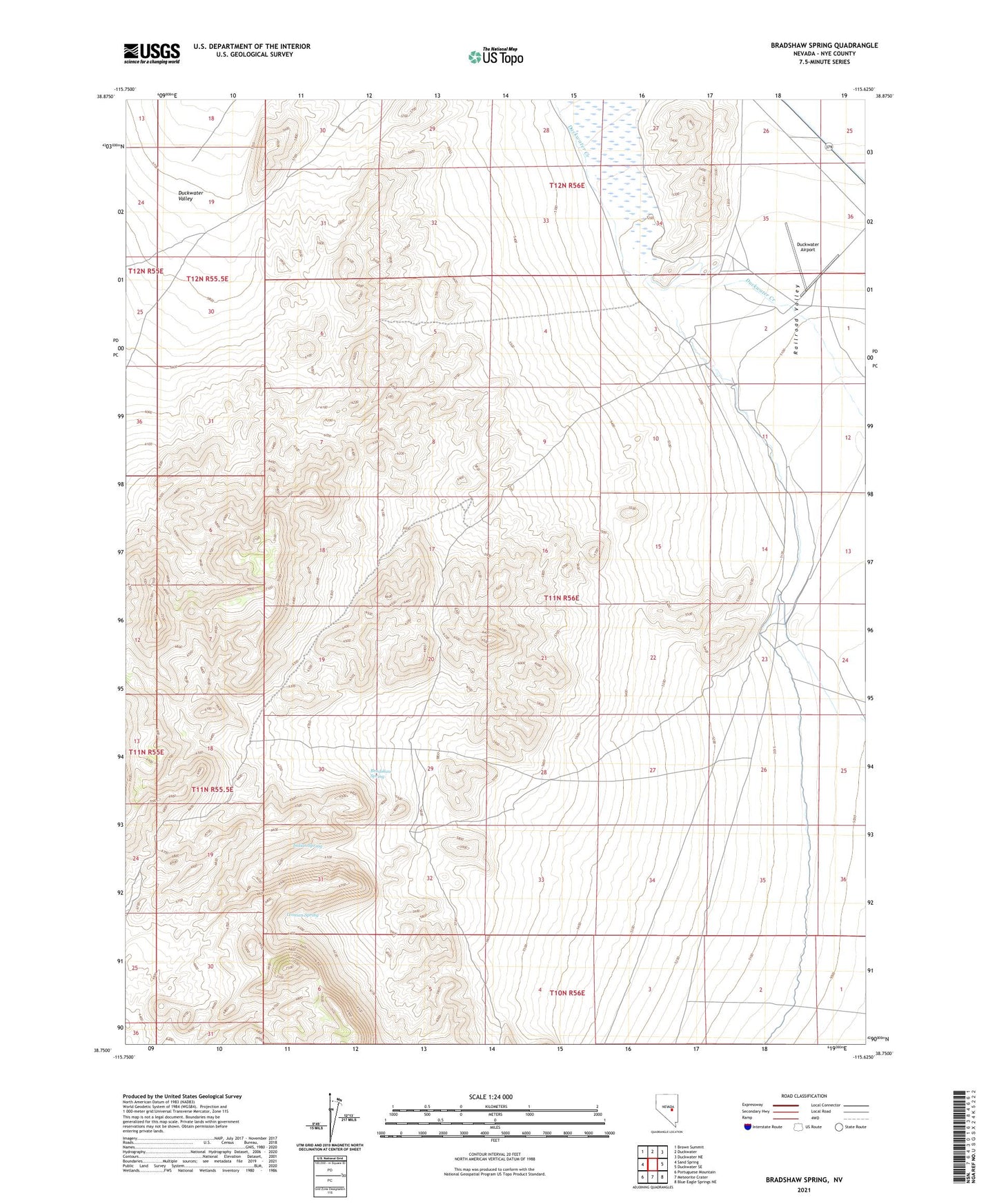 Bradshaw Spring Nevada US Topo Map Image