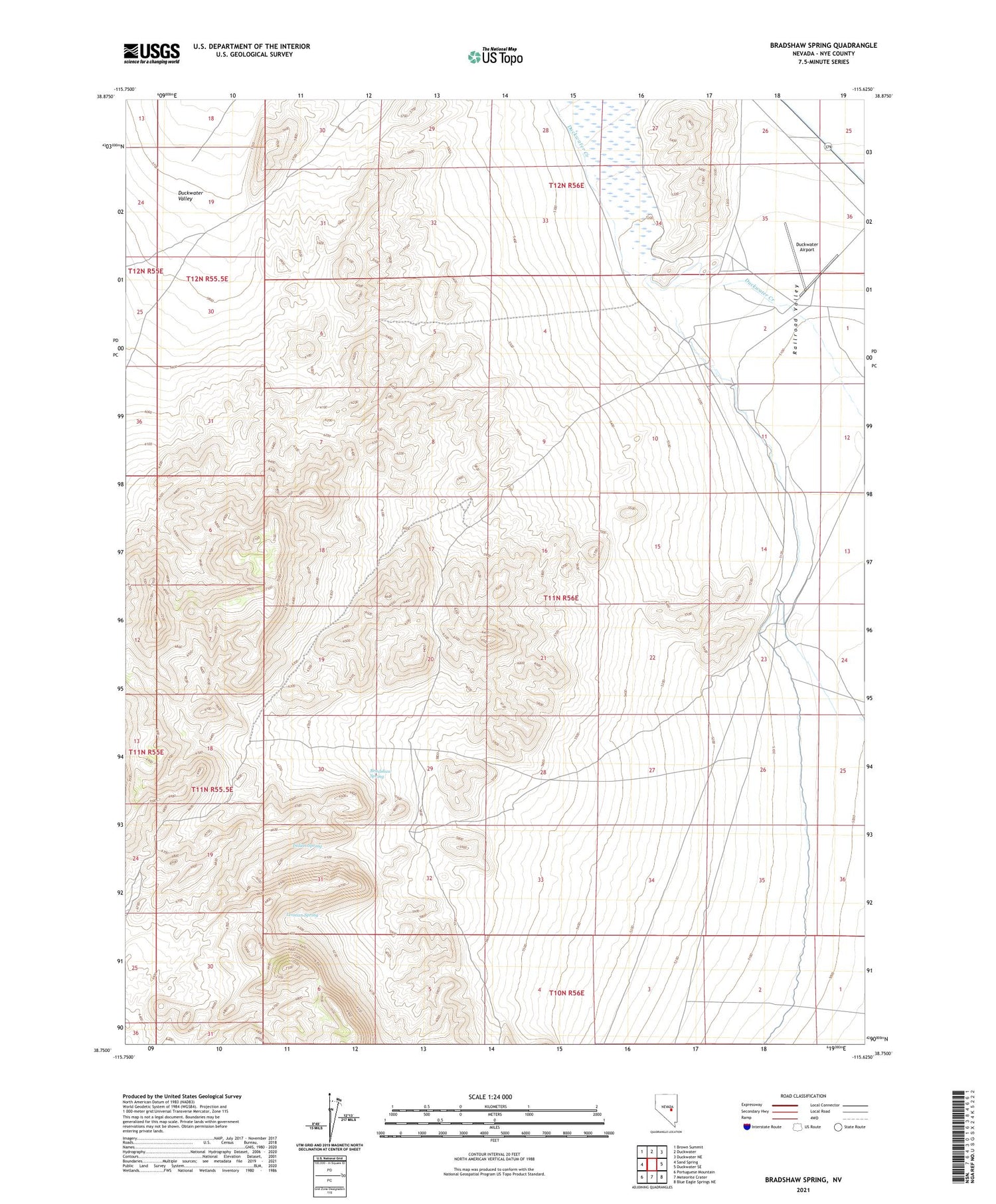 Bradshaw Spring Nevada US Topo Map Image