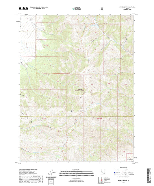 Brewer Canyon Nevada US Topo Map Image