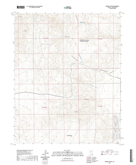Bridge Canyon Nevada US Topo Map Image