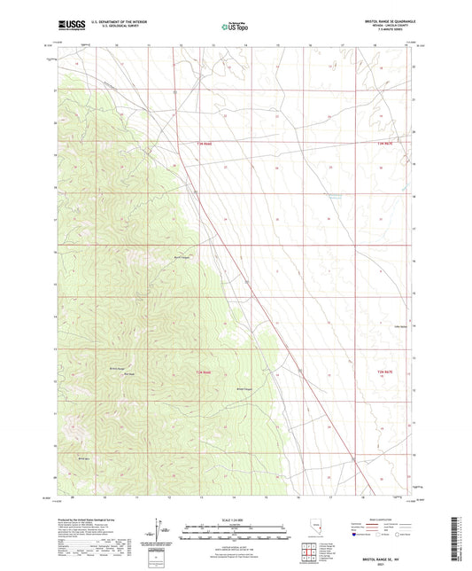 Bristol Range SE Nevada US Topo Map Image