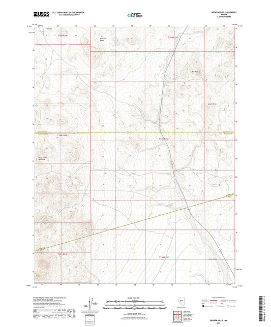 Broken Hills Nevada US Topo Map Image